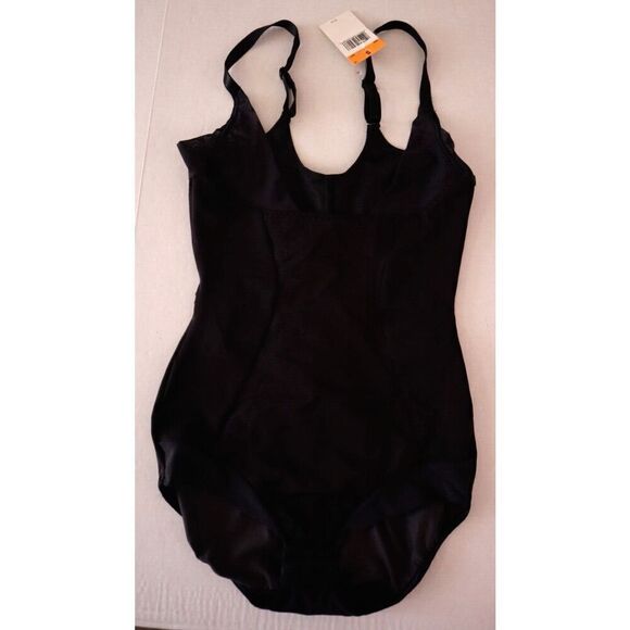 Maidenform 1856 Women's Sz S Black Flexees Open Bust Wide Strap Body Shaper - Picture 1 of 7